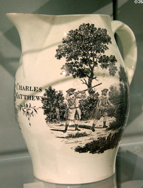 Wedgwood creamware jug (c1785-95) after design by George Stubbs at Ashmolean Museum. Oxford, England.