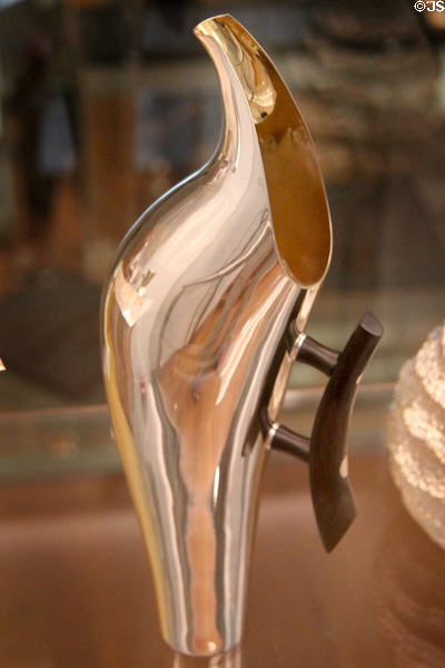 Silver, ebony & gilt ewer (2000) by Tara Coomber at Ashmolean Museum. Oxford, England.