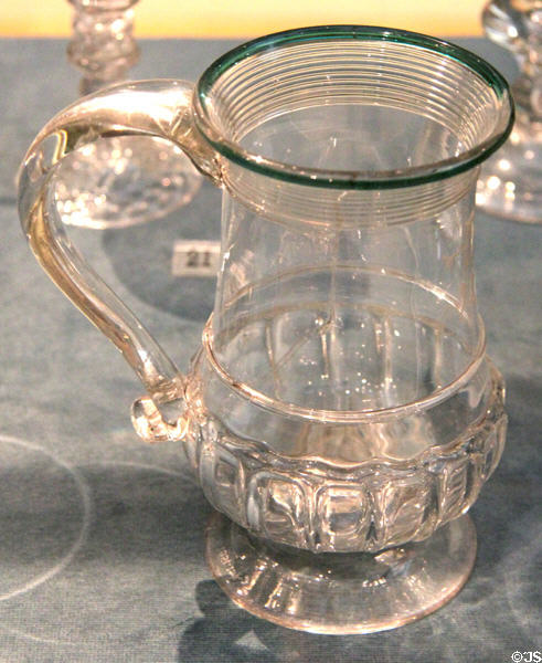 English gadrooned coin glass tankard (mid 18thC) at Ashmolean Museum. Oxford, England.