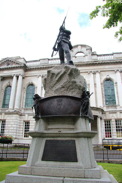 Boer War Memorial sculpture (1905) by Sydney March on grounds of Belfast City Hall. Belfast, Northern Ireland.