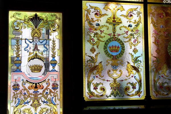 Stained glass in Crown Liquor Saloon. Belfast, Northern Ireland.