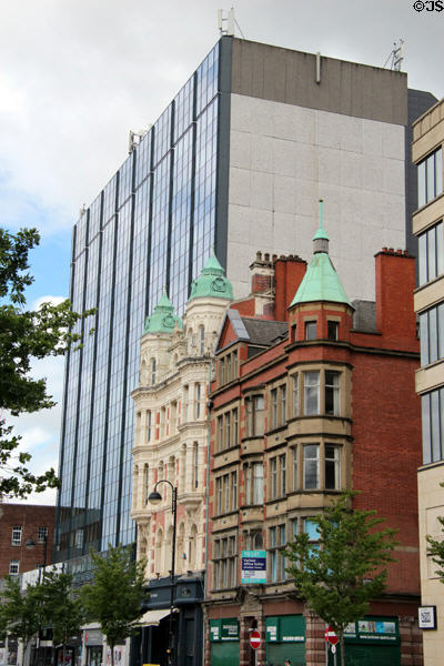 Former National Bank Building & Imperial Building (62-74 High St.). Belfast, Northern Ireland.