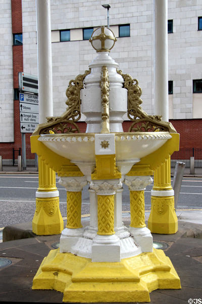 Daniel Joseph Jaffe drinking fountain (1874) at Victoria Square. Belfast, Northern Ireland.