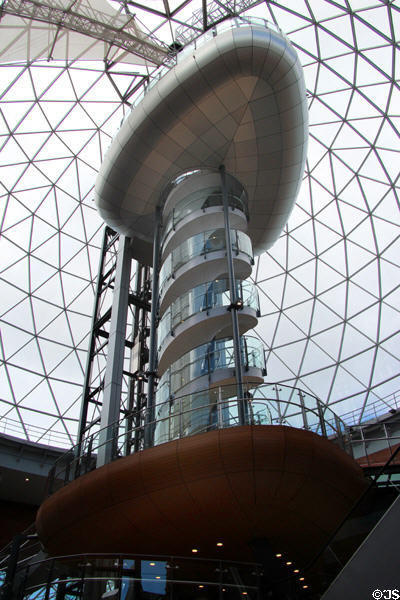 Domed tower (2008) within Victoria Square shopping center. Belfast, Northern Ireland.