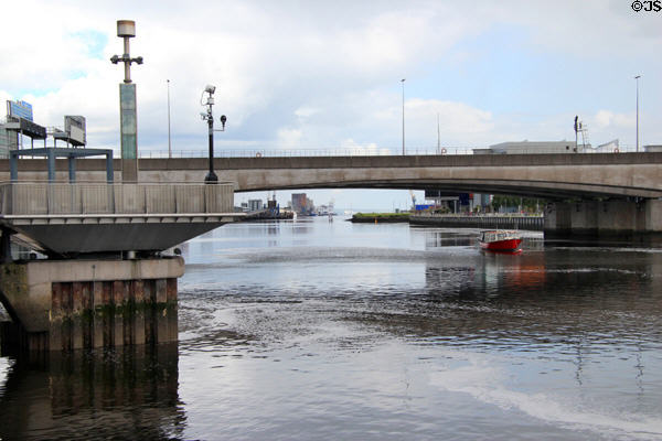 Lagan Bridge (M3 Motorway) over Lagan River. Belfast, Northern Ireland.