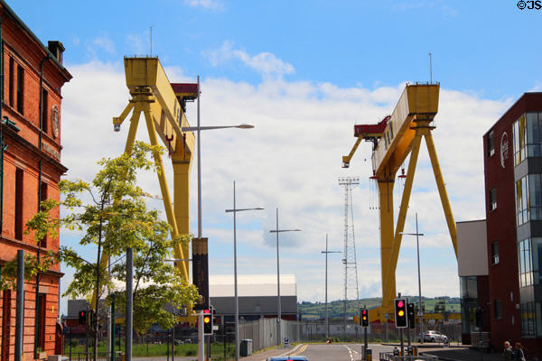 Harland & Wolff shipyard cranes Goliath (1969) & Samson (1974). Belfast, Northern Ireland.