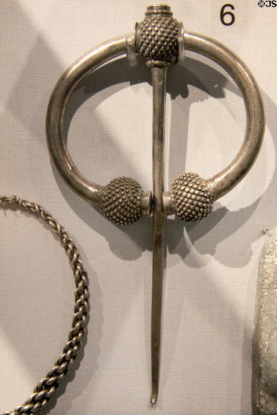 Silver thistle brooch (9th-10thC) from Sligo at Ulster Museum. Belfast, Northern Ireland.
