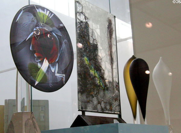 Collection of modern art glass (20thC) at Ulster Museum. Belfast, Northern Ireland.