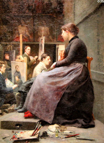 Fine Art Academy, Antwerp painting (1890) by Dermod O'Brien at Ulster Museum. Belfast, Northern Ireland.