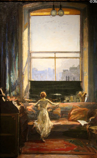 Daylight Raid from my Studio Window, 7 July 1917 by Sir John Lavery at Ulster Museum. Belfast, Northern Ireland.