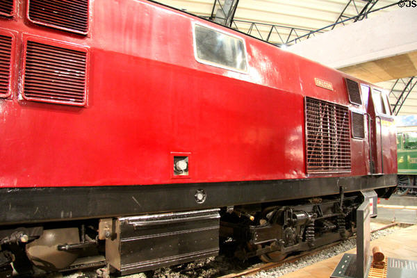 NIR Hunslet diesel locomotive no. 102 'Falcon' (1970) at Ulster Transport Museum. Belfast, Northern Ireland.