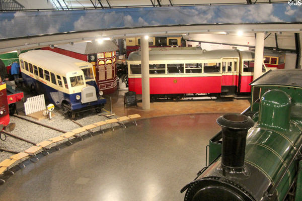 Great Northern Railways (Ireland) railbus no. 1 (1928) & County Donegall Railways Joint Committee diesel railcar no. 10 (1932) at Ulster Transport Museum. Belfast, Northern Ireland.