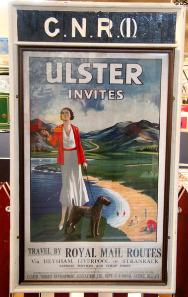 Royal Mail Routes poster at Ulster Transport Museum. Belfast, Northern Ireland.