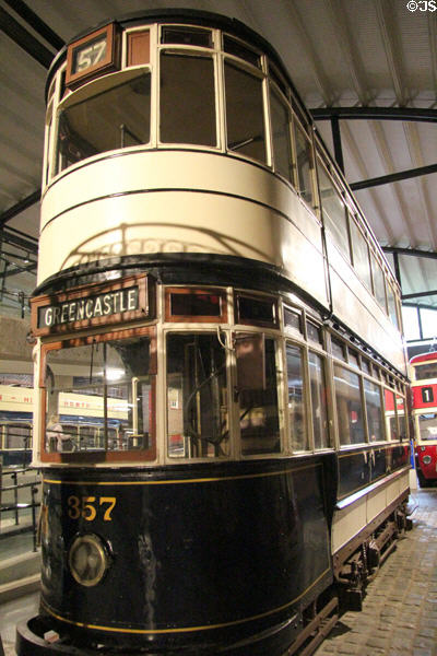 Belfast Corporation Transport tram 357 (1930) at Ulster Transport Museum. Belfast, Northern Ireland.