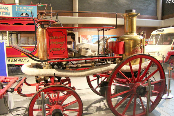 Steam-powered fire pump (early 1800s) by Merryweather & Sons of London at Ulster Transport Museum. Belfast, Northern Ireland.