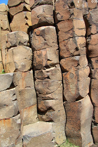 Details of basalt columns at Giant's Causeway. Northern Ireland.