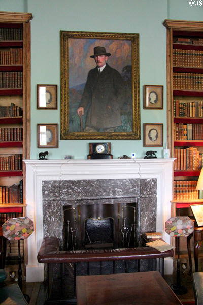 Library fireplace at Florence Court. Enniskillen, Northern Ireland.