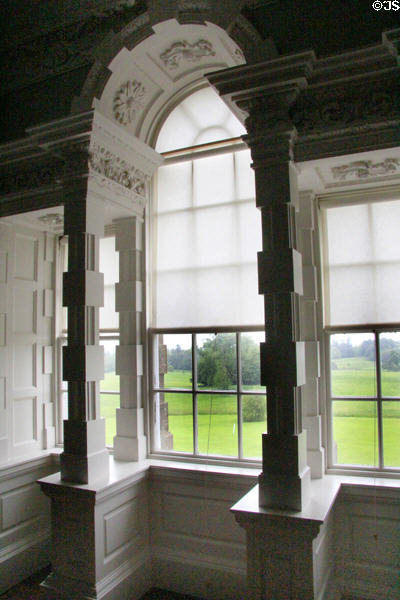 Decoration of interior of Palladian window in upstairs hall at Florence Court. Enniskillen, Northern Ireland.