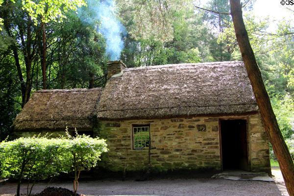 Single Room Cabin (late 1700s) at Ulster American Folk Park. Omagh, Northern Ireland.