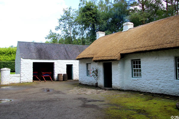 Hughes House, boyhood home of John Joseph Hughes who emigrated to America in 1817 & became first Catholic Archbishop of New York, moved to Ulster American Folk Park. Omagh, Northern Ireland.
