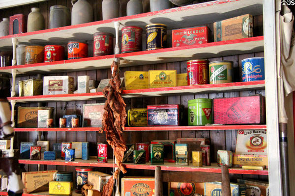 Tobacco in General Store at Ulster American Folk Park. Omagh, Northern Ireland.