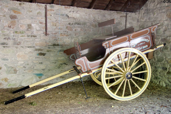 Horse-drawn wagon at Ulster American Folk Park. Omagh, Northern Ireland.