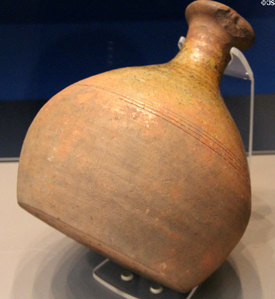 Earthenware water sprinkler used by monks on young plant (c1400-1500) from London, England at British Museum. London, United Kingdom.