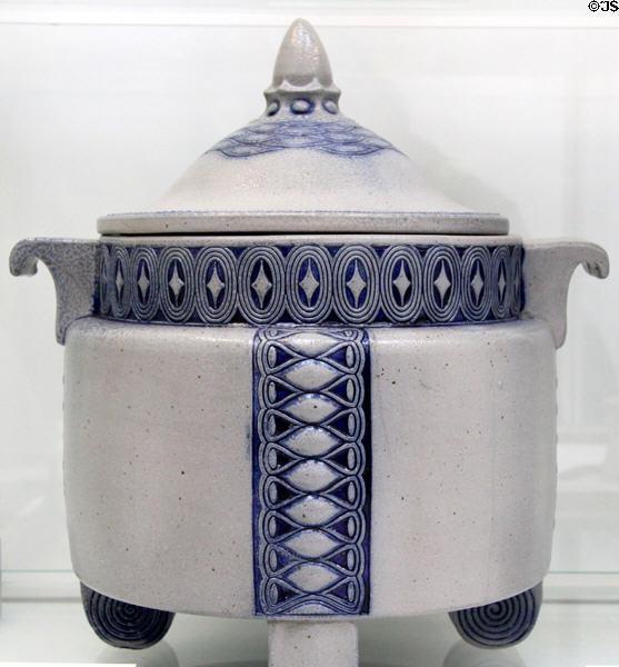 Stoneware punch-bowl (c1910) by Albin Müller & made by S.P. Gerz of Höhr-Grenzhausen, Rhineland at British Museum. London, United Kingdom.