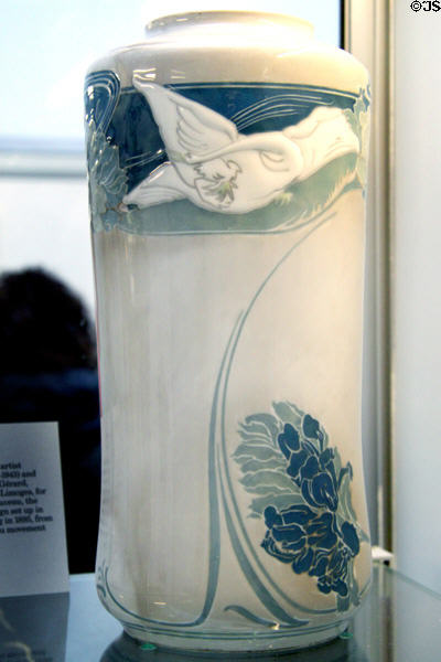 Art Nouveau porcelain vase (1901-2) by Georges de Feure & made by Gérard, Dufraissex & Abbot of Limoges, France at British Museum. London, United Kingdom.
