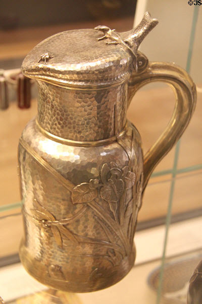 Copy of Tiffany Japanese-style jug shown in Paris Expo of 1878 as made (1882) by Paval Ovchinnikov of Moscow at British Museum. London, United Kingdom.