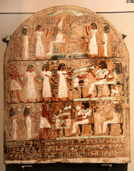 Limestone stela of Sobkhotpe (18th Dynasty - c1400 BCE) at British Museum. London, United Kingdom.