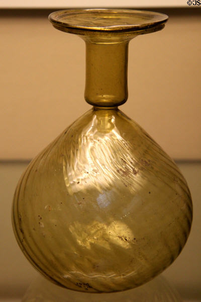 Roman glass bottle (4thC CE) from Egypt at British Museum. London, United Kingdom.