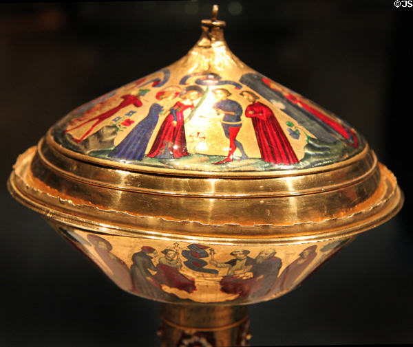 Royal gold cup (c1370-80) from Paris with scenes of life of St Agnes at British Museum. London, United Kingdom.