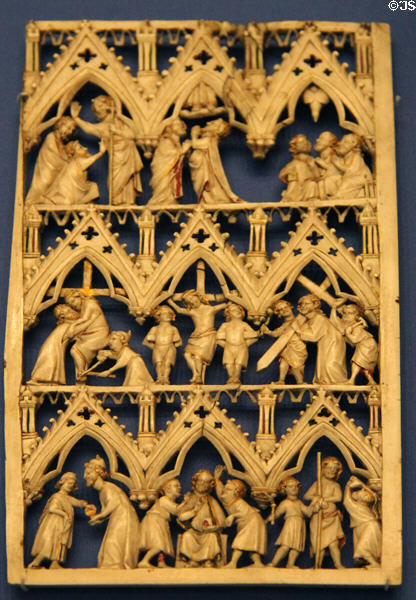 Ivory panel with scenes from Christ's Passion (c1260-80) from Paris at British Museum. London, United Kingdom.