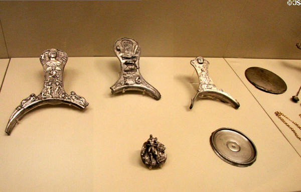 Roman era silver vessel fragments (2ndC-3rdC CE) found Capheaton, Northumberland at British Museum. London, United Kingdom.