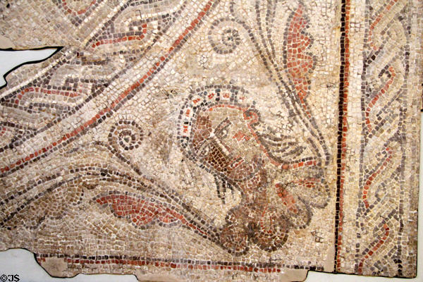 Roman Bacchus floor mosaic detail (4thC CE) found Thruxton, Hampshire at British Museum. London, United Kingdom.