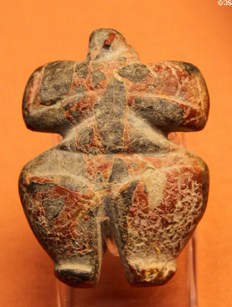 Neolithic breccia figurine (5300-3200 BCE) found at Gortyn at British Museum. London, United Kingdom.