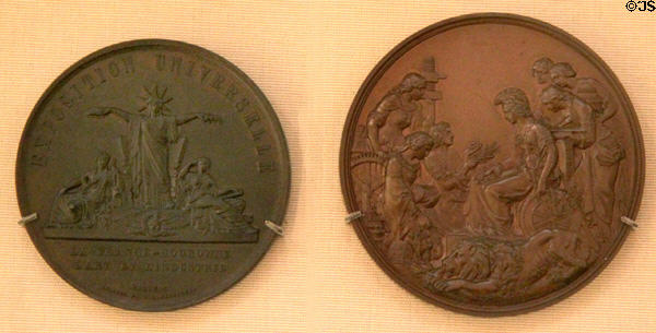 Medals from Exposition Universelle, Paris (1855) & International Exhibition, London (1862) at British Museum. London, United Kingdom.