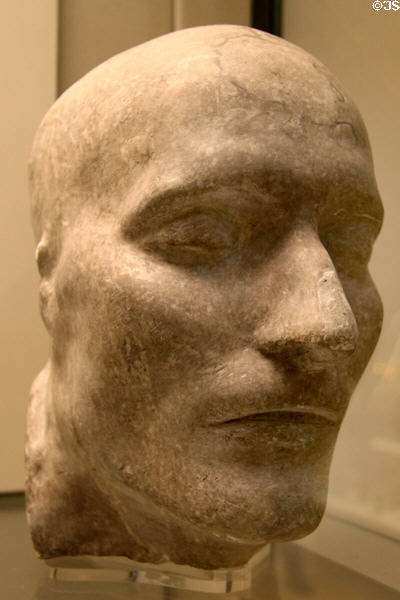 Plaster death mask of Napoleon Bonaparte after mold taken by his doctor, C. Francesco Antommarchi two days after his death (1821) at British Museum. London, United Kingdom.