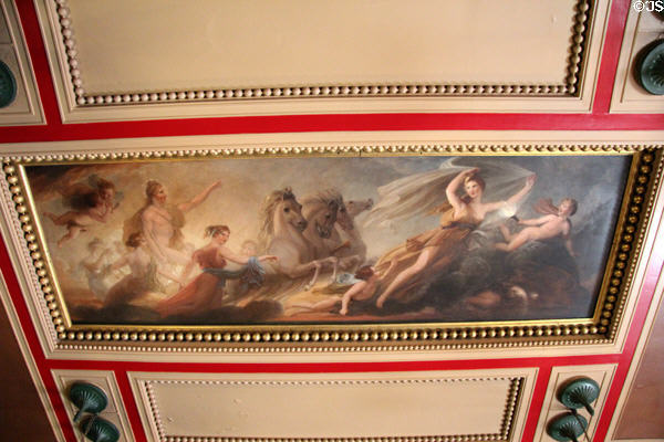 Phoebus in his Car, preceded by Aurora & Morning Star library ceiling painting (1836) by Henry Howard at Sir John Soane's Museum. London, United Kingdom.