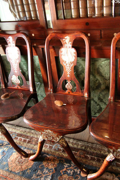 Cantonese Chairs (c1725-35) inlaid with mother-of-pearl at Sir John Soane's Museum. London, United Kingdom.