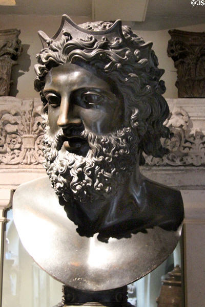 Pluto colossal bronze head (17th C?) from Italy at Sir John Soane's Museum. London, United Kingdom.