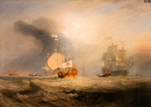 Admiral van Tromp's Barge at the entrance to the Texel, 1645 painting (1831) by Joseph Mallord William Turner at Sir John Soane's Museum. London, United Kingdom.