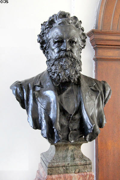 William Morris (1834-98) bronze bust at Morris Gallery. London, United Kingdom.