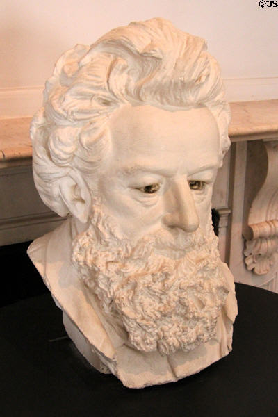 William Morris (1834-98) sculpted bust at Morris Gallery. London, United Kingdom.