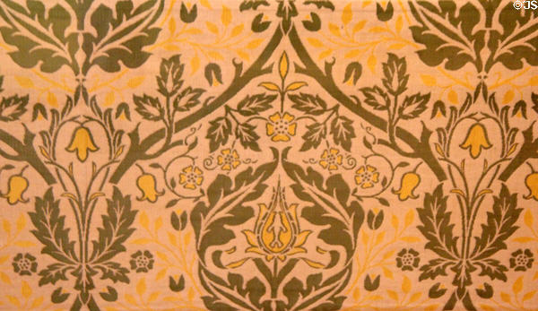 Golden Bough fabric (designed c1883) by William Morris or John Henry Dearle at Morris Gallery. London, United Kingdom.