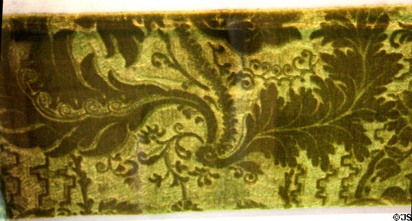 Utrecht stamped velvet used on Titanic (c1912) by Morris & Co at Morris Gallery. London, United Kingdom.