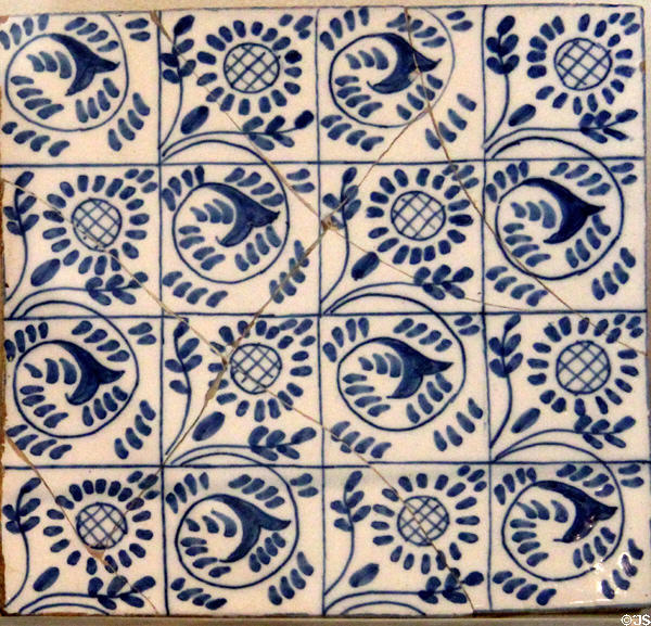 Scroll ceramic tile (c1870) by William Morris at Morris Gallery. London, United Kingdom.