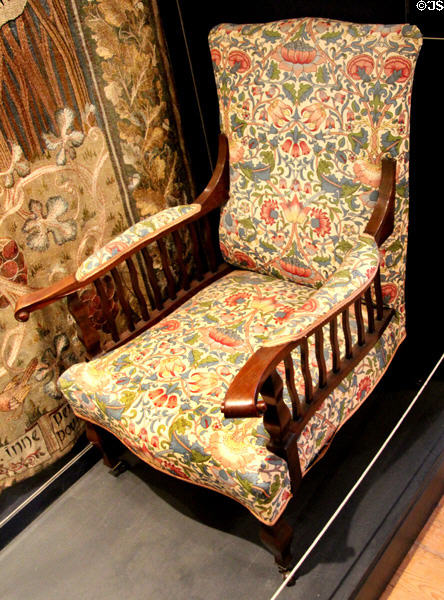 Saville Armchair (early 1890s) by George Jack prodigy of Philip Webb for Morris & Co at Morris Gallery. London, United Kingdom.