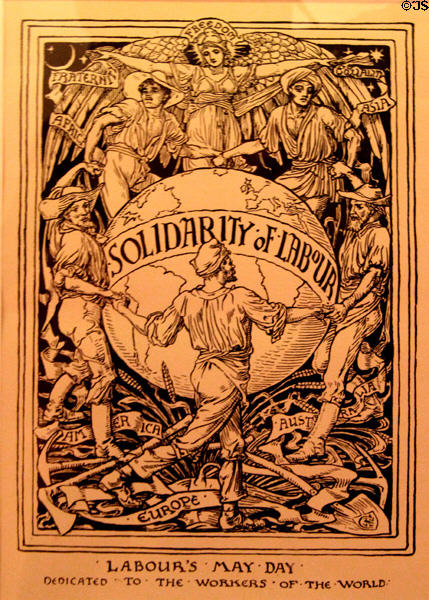 Solidarity of Labour poster (1889) by Walter Crane at Morris Gallery. London, United Kingdom.